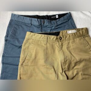 Lot of 2 Volcom Men's Chinos in Blue and Tan